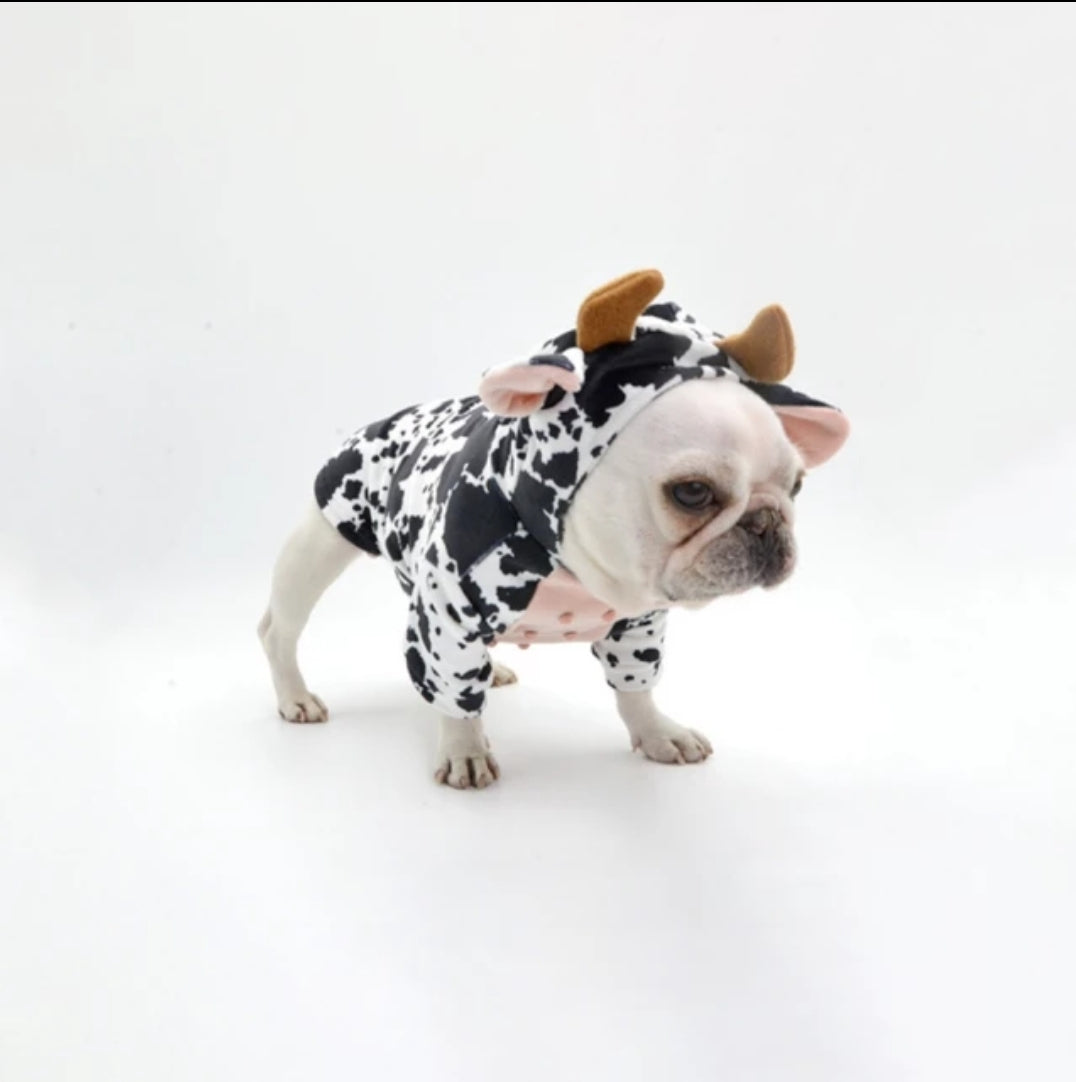 french bulldog cow hoodie