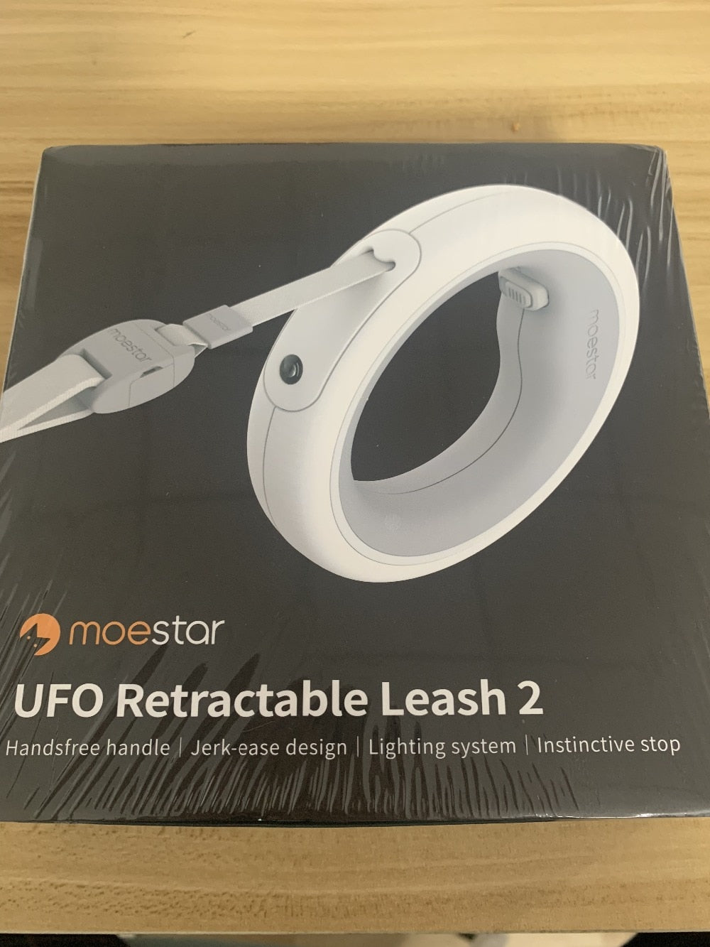 retractable flexible led night light dog leash ring
