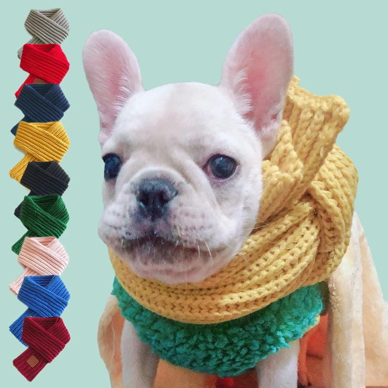 frenchies knitted scarf