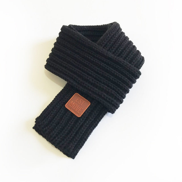 frenchies knitted scarf black / about 110x9cm