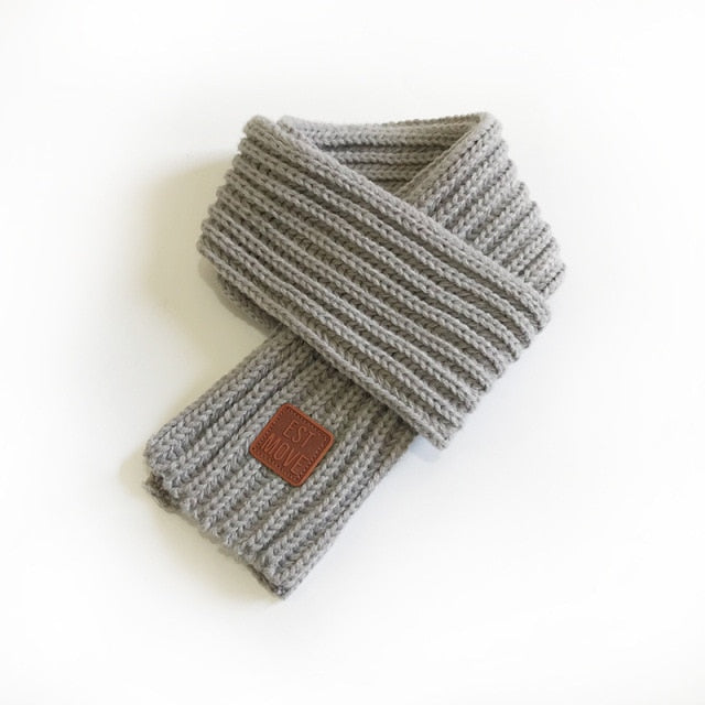 frenchies knitted scarf gray / about 110x9cm