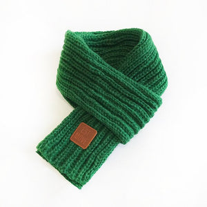 frenchies knitted scarf green / about 110x9cm