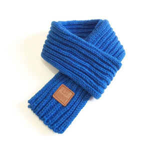 frenchies knitted scarf blue / about 110x9cm