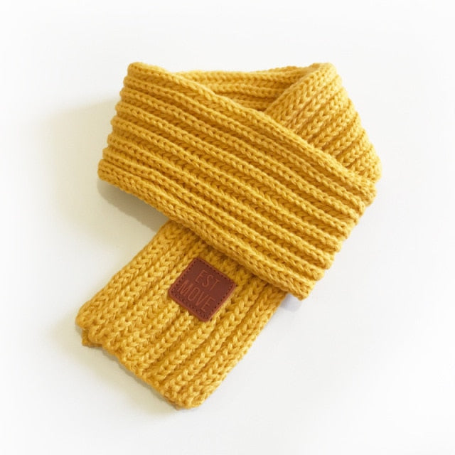 frenchies knitted scarf yellow / about 110x9cm