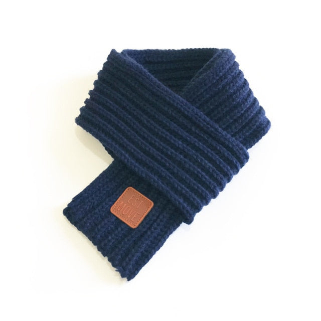 frenchies knitted scarf navy blue / about 110x9cm