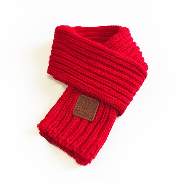 frenchies knitted scarf red / about 110x9cm