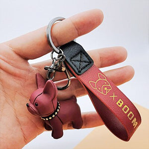 leather dog keychain