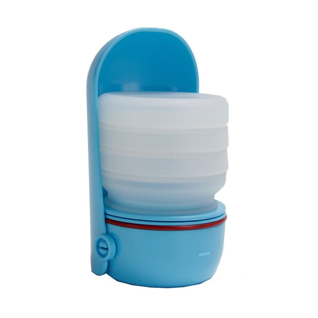 frenchies collapsible water bottle blue