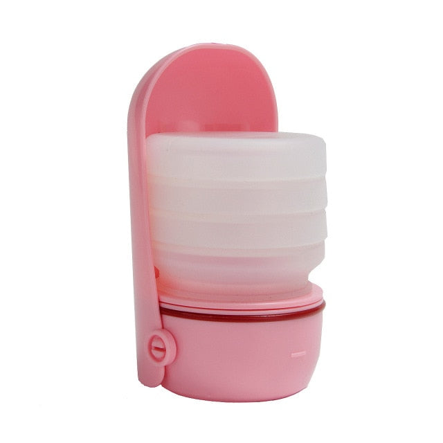 frenchies collapsible water bottle pink
